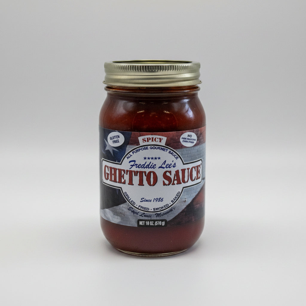 Freddie Lee's Ghetto Sauce Spicy 18 oz Jar